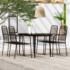 vidaXL Dining Set Black Steel Medium Durable Garden Dining Set - 55.1" Table Length 4 - 2 of 4
