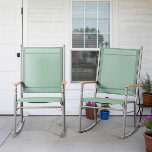 Celebalcony Outdoor Rocking Chairs Set of 2, High Back Patio Rocking Chair Set,Textilene Fabric Outdoor Rocking Chair for Porch,Patio,Balcony - 1 of 4