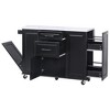 Okak Kitchen Island with Tilt Trash Can Cabinet, Kitchen Cart with Pull Out Cabinet Organizer and Drop Leaf, Countertop Organizer for Kitchen - 4 of 4