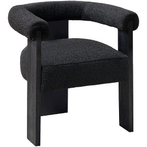 Meridian Furniture,Barrel Boucle Fabric Dining Chair - 1 of 4
