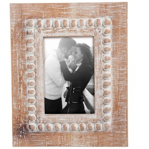 Natural Wood 4 x 6 inch Whitewash Decorative Wood Picture Frame - Foreside Home & Garden - 1 of 4