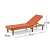 Christopher Knight Home Nadine Outdoor Acacia Wood Armless Adjustable Chaise Lounge with Cushion - 3 of 4