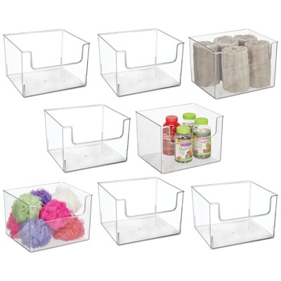 mDesign Modern Plastic Open Front Dip Storage Organizer Bin Basket for  Bathroom Organization - Vanity Shelf, Cubby, Cabinet, and Closet Organizing