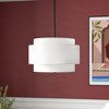 Hudson and Canal 16" Wide 2-Light Pendant with Tiered Fabric Shade - 2 of 4