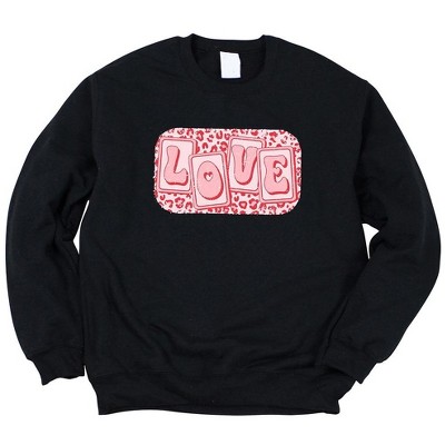 Simply Sage Market Women's Graphic Sweatshirt Love Leopard Blocks