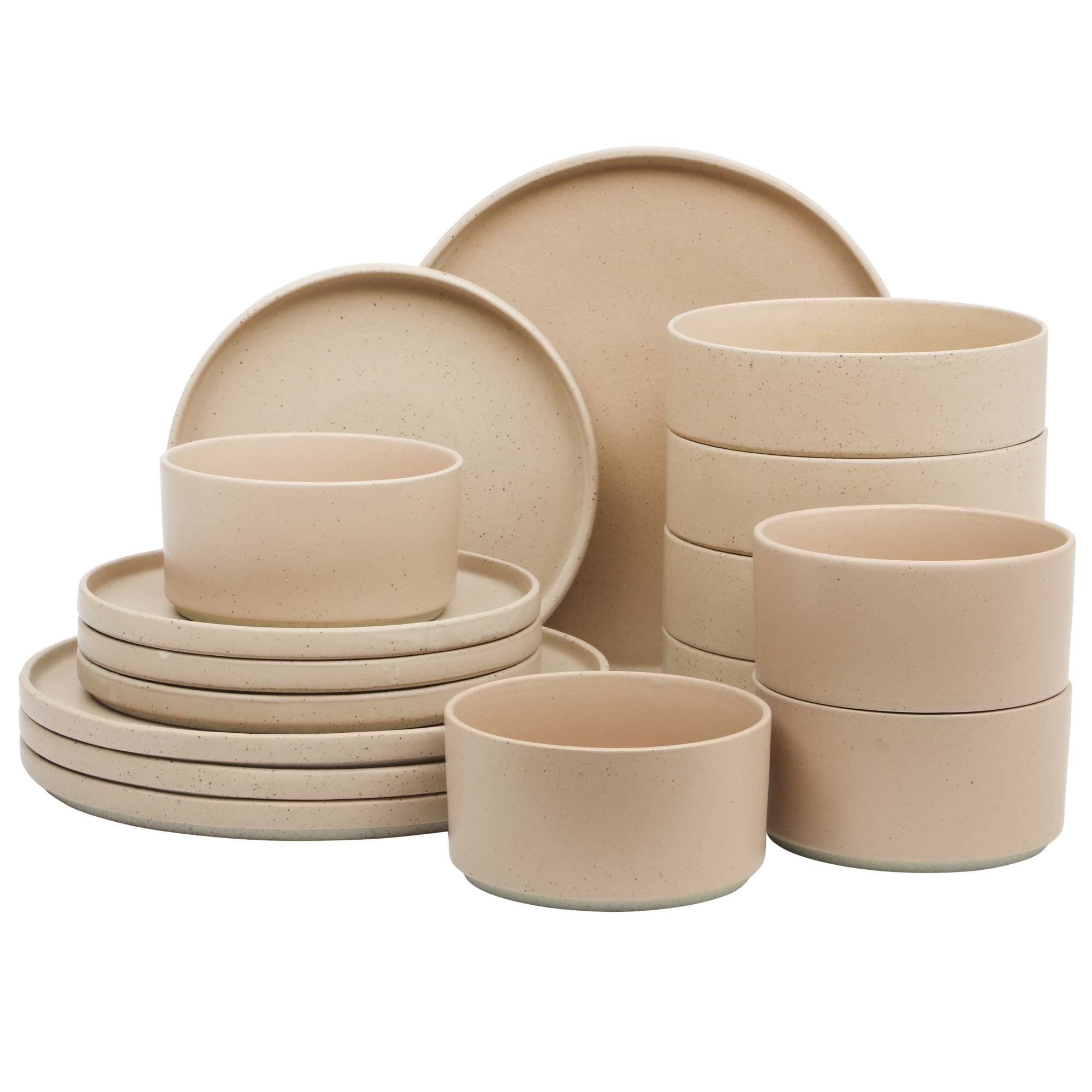 GE TATUM - 16 PC DW SET - REACTIVE GLAZE - FINE CERAMIC - EARTHSTONE