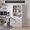 71 Inch Tall Storage Cabinet, Bookcase with 3 Drawers and 3-Tier Open Shelves, Wooden Bookshelf Storage Organizer - 4 of 4