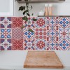 Unique Bargains PVC Tile Stickers 3.94"x3.94" Blue Wine Red 24 Pcs - 4 of 4