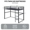 Aukfa Metal Loft Bed Twin Size, Loft Bed Frame with Safety Guard Rails & Flat Ladder, Twin Loft Bed for Kids Teens, Adults - 3 of 4