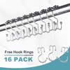 WOWOW 42 in. 48 in. x 72 in. 78" Stainless Steel Bathroom Adjustable Shower Curtain Rod with 16 Shower Curtain Rings in Chrome - 4 of 4