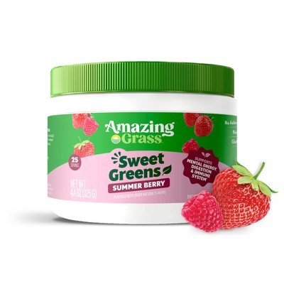 Amazing Grass Superfood Sweet Greens Supplement Powder - Summer Berry - 4.4oz/25 Servings