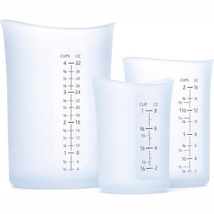 iSi Basics Silicone Flexible Clear Measuring Cup, Set of 3, 1-Cup, 2-Cup, 4-Cup, Clear - 1 of 4