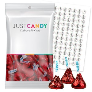 Red Candy Milk Chocolate Kisses Plus Exclusive Bonus Free Kiss Stickers - 1 of 4