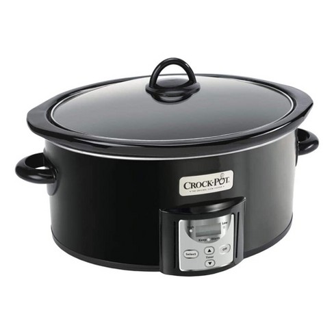 Crock-Pot 4 2091290 Quart Capacity Intelligent Count Down Timer Slow Cooker Small Kitchen Appliance, Black - image 1 of 2