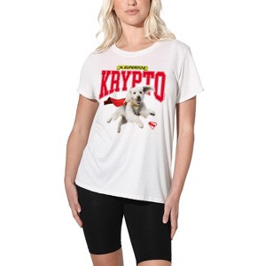 Women's Superman 2025 Krypto College Loose T Shirt - 1 of 4