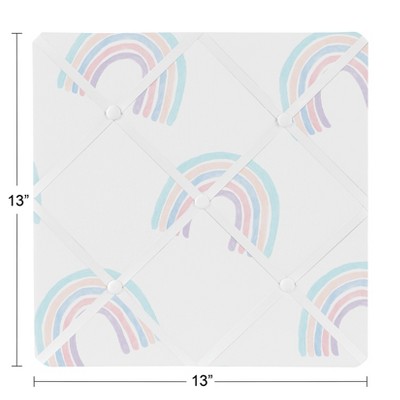 Pastel Rainbow Fabric Memo Board with Button Detail