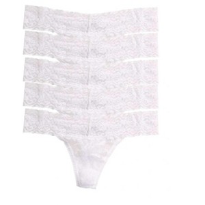 Felina Stretchy Lace Low Rise Thong - Sexy Underwear for Women, Thongs for Women, Seamless Panties for Women (5-Pack) - 1 of 4