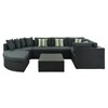 Nestfair 7pc Wicker Outdoor Sectional Set Conversation Sofa with Pillows and Gray Cushions Black - 3 of 4