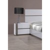 Chintaly Imports,Left 2 Drawer Nightstand, Gloss White & Grey - 3 of 3
