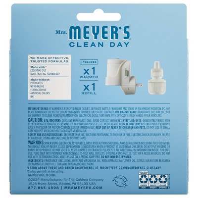 Mrs. Meyer's Clean Day Premium Scented Oil Plug-In Diffuser Air Freshener Starter Kits - Rain Water - 1 Warmer + 1 Refill - 0.67 fl oz - Thumbnail 5