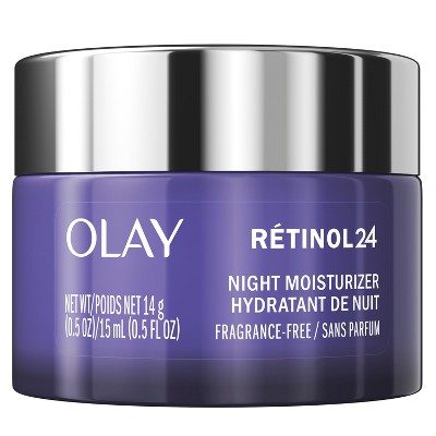 Olay Regenerist Retinol 24 + Peptide Night Face Moisturizer Fragrance-Free - Trial Size - 0.5oz