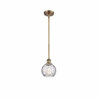 Athens Water Glass - 1 Light Mini Pendant In Industrial Style-8 Inches Tall and 6 Inches Wide