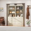 Aheaplus 71'' Tall Storage Bookcase, Bookshelf with 3-Tier Open Shelves and 3 Drawers, Wood Storage Cabinet - 3 of 4