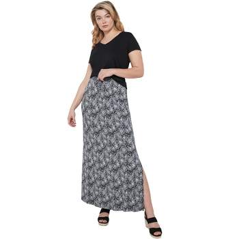 ellos Women's Plus Size Knit Maxi Skirt