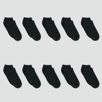 Hanes Women's Extended Size 10pk Low Cut Socks - Black 8-12