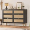 6-Drawer Rattan Dresser for Bedroom, Wide Double Dresser Chest of Drawers with Large Tabletop and Anti-Tip Design for Bedroom and Living Room - 2 of 4