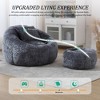 Lyngins Pumpkin-Shaped Chenille Bean Bag Chair Set, Ergonomic Round Lazy Chair with Ottoman & Pillow, Leisure Accent Chair, Single Sofa Chair - 4 of 4