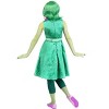HalloweenCostumes.com Girl's Disgust Costume | Disney and Pixar Inside Out Kids Green Dress Costumes with Purple Scarf and Green Wig - 2 of 4