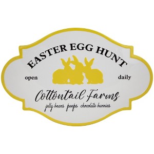 Northlight Easter Egg Hunt Vintage-Style Metal Wall Sign - 17.75" - 1 of 4