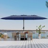 15ft Large Patio Umbrella，Rectangular Patio Umbrella with Crank Handle, UV Protection for Outdoor Market, Backyard, Pool - 3 of 4