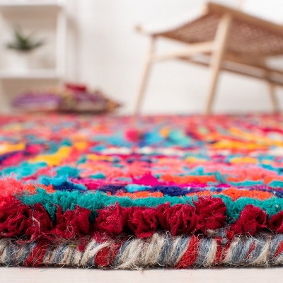 Multicolor Hand-Tufted Wool and Cotton 6' x 9' Area Rug