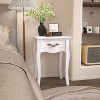 Lirago,14.96"L*12.2"W*21.45"H,White Floor-Standing Side Table with Drawer - Minimalist Storage Table with 4 Curved Legs - 3 of 4
