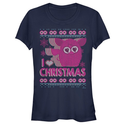 Junior's Furby I Heart Christmas Ugly Sweater Print T-Shirt - image 1 of 4