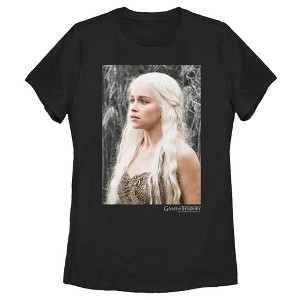 Women's Game of Thrones Daenerys Photo White Logo T-Shirt - 1 of 4