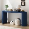 Modern Curved Design Wood Console Table,Entryway Side Table With Vertical Stripe Design Suitable for Living Room Hallway-Cuddlewood - 2 of 4