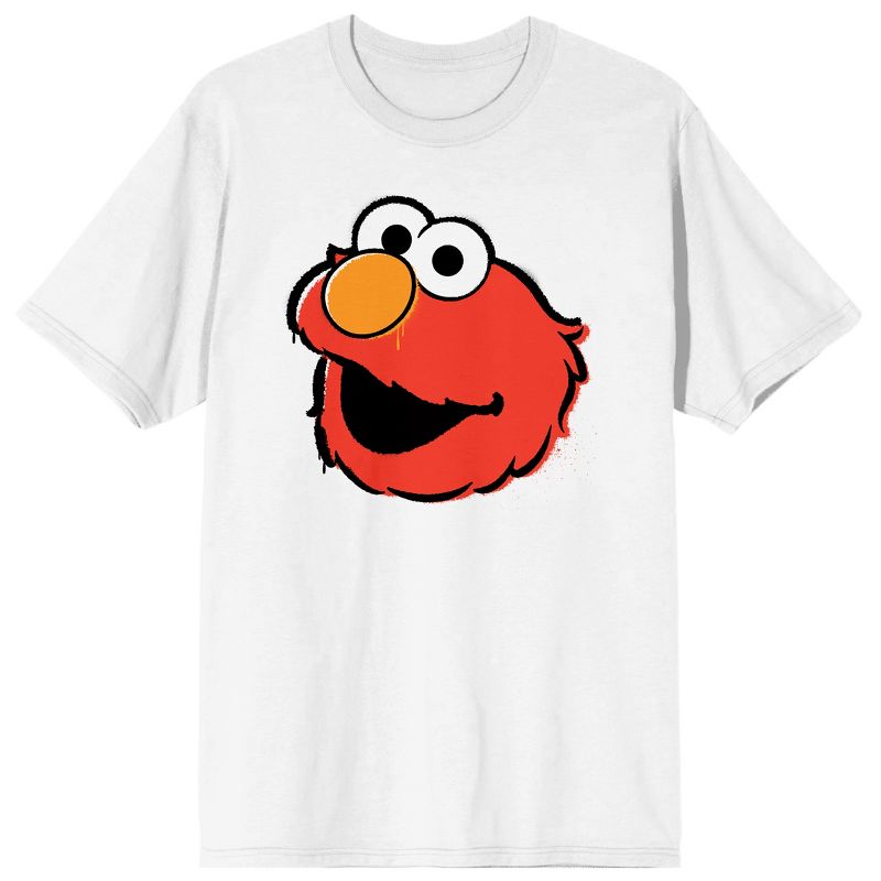 Sesame Street Elmo Face Men's White Graphic T-Shirt, 1 of 4