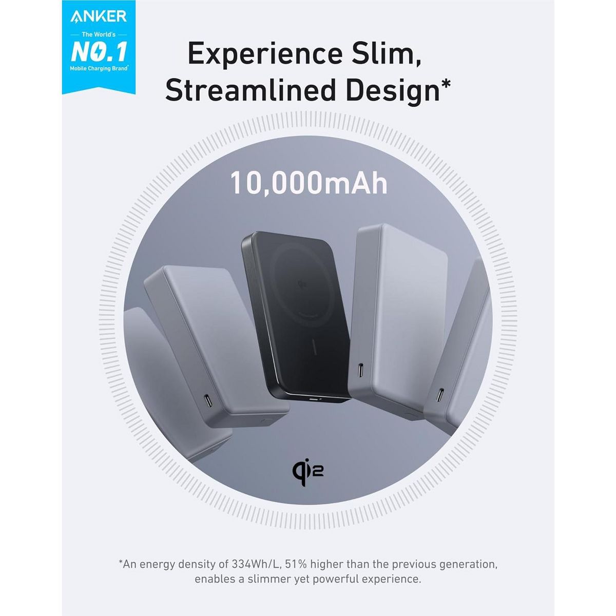 Anker MagGo Power Bank, Ultra-Slim 10,000mAh Magnetic Battery Pack - thumbnail 2