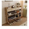 Shoe Cabinet With 4 Natural Rattan  Drawers 2 Drawer Hidden Free-Standing Shoe Rack Wooden Shoe Storage Cabinet With  Wood Legs For Entrywa - 2 of 4