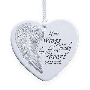 Personalization Mall Angel Wings Personalized Memorial Heart Ornament - 1 of 4