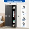 3 Doors Metal Lockers for Employees, 72 Inch Tall Metal Office Storage Cabinetwith 9 Hooks and 3 Shelves - 3 of 4