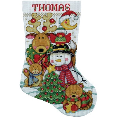 Design Works Counted Cross Stitch Stocking Kit 17" Long-Making New Friends (14 Count)