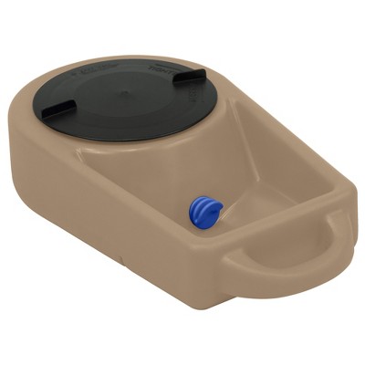 Dakota 283 Dine N Dash Large On-the-Go Travel Pet Feeding and Watering System with 8-Inch Twist Lid, Coyote Tan