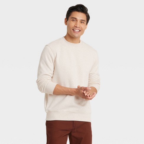 Men's Relaxed Fit Crewneck Pullover Sweatshirt - Goodfellow & Co™ Brown Xxl  : Target