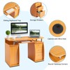 KTMBDW Computer Desk with 3 Drawers, 1 Door and 1 Storage Shelf, Wood Writing Home Office Workstation, Office Desk with Drawers - 2 of 4