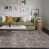 Itopfox Vintage Boho Area Rug for Living Room & Bedroom, Grey Washable Non-Slip Low Pile Faux Wool Thin Carpet Retro Floral Geometric Design for Room - 2 of 4
