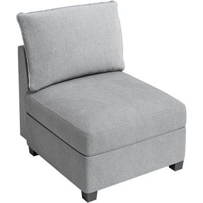 Whizmax Convertible Sectional Sofa Couch, L-Shaped Couch with Reversible Storage Seat & Ottaman, Sectional Sofa for Living Room, Light Grey